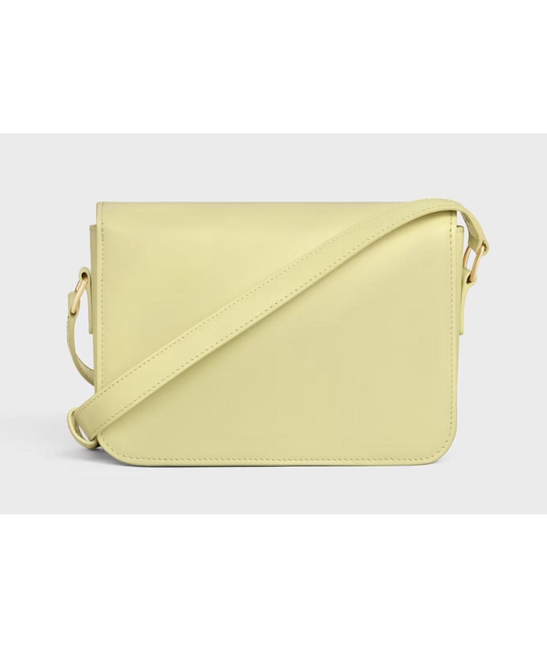 CELINE Желтая кожаная сумка через плечо, фото 3