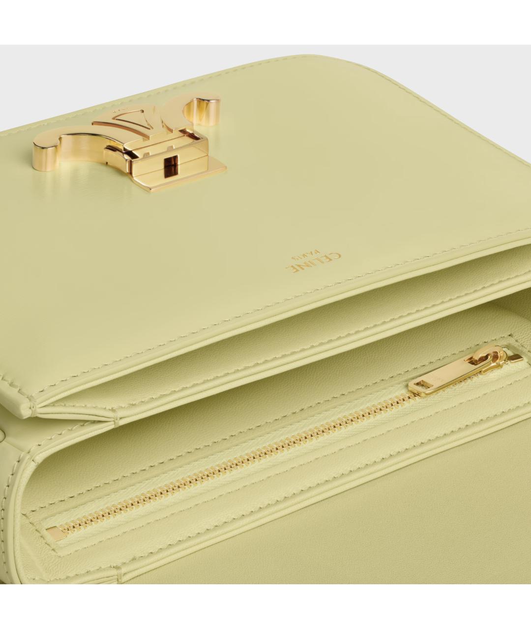 CELINE Желтая кожаная сумка через плечо, фото 4