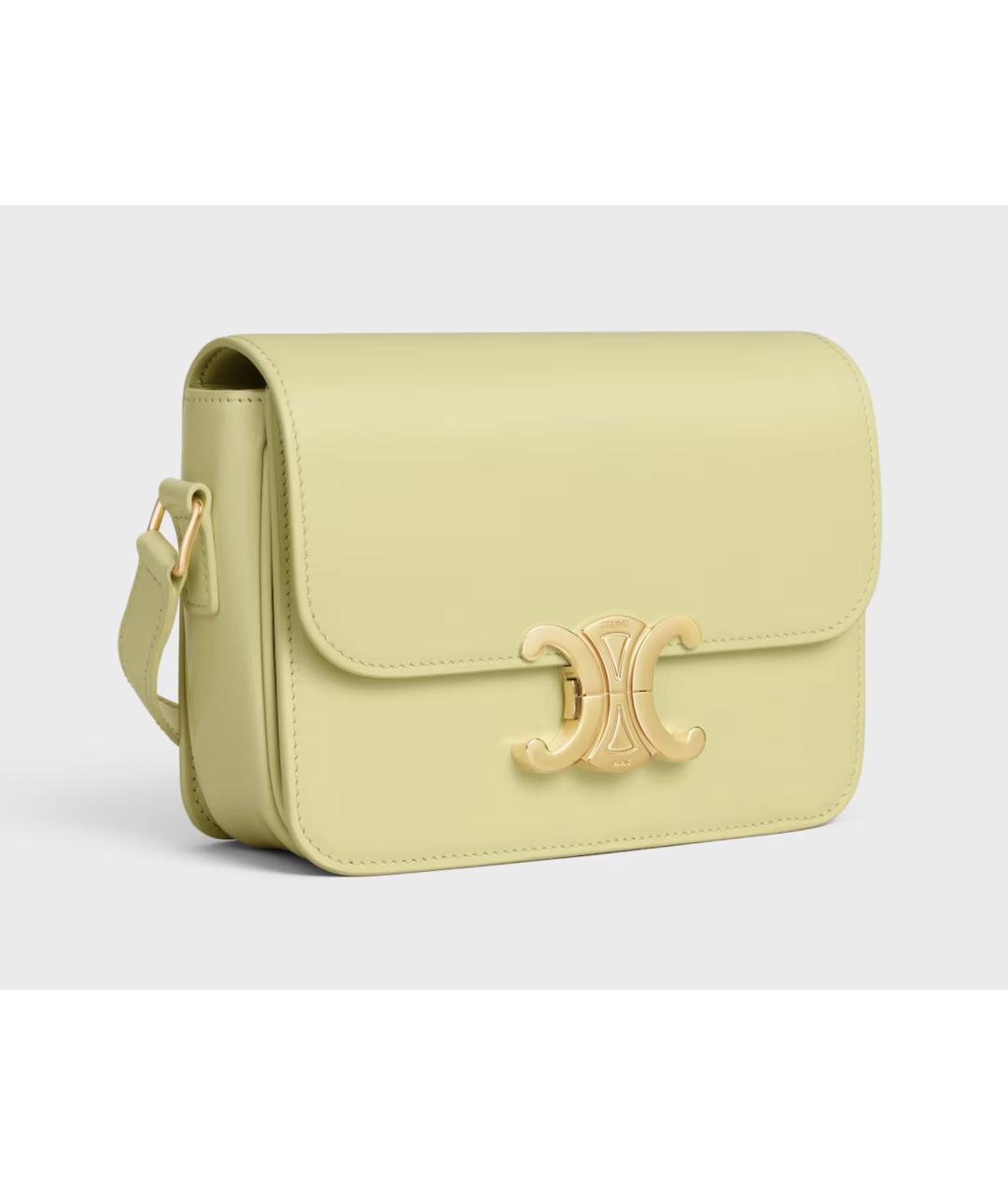 CELINE Желтая кожаная сумка через плечо, фото 2