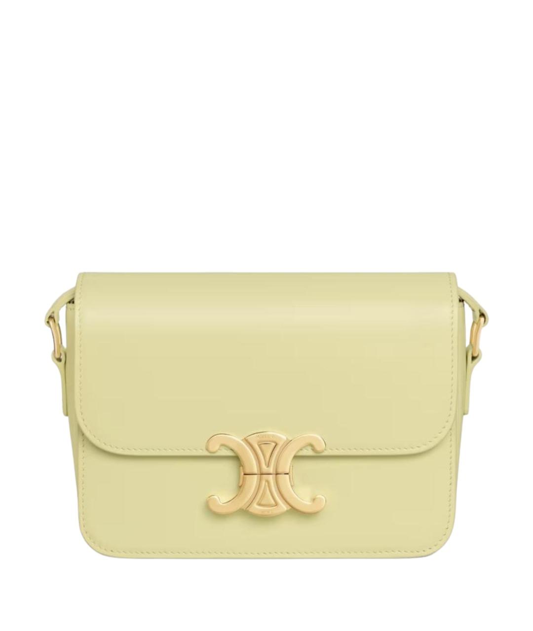 CELINE Желтая кожаная сумка через плечо, фото 1