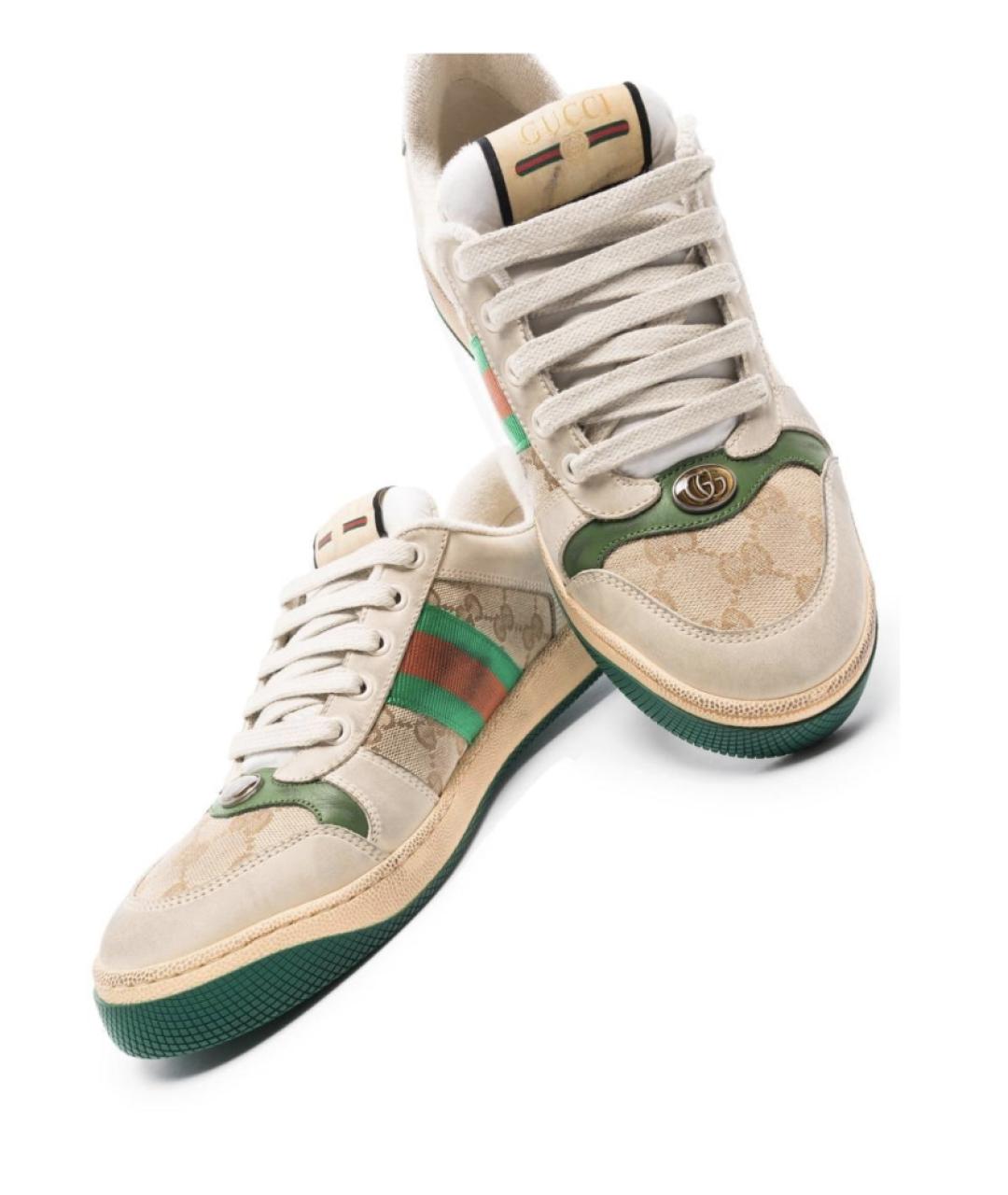 GUCCI Бежевые текстильные кеды, фото 3