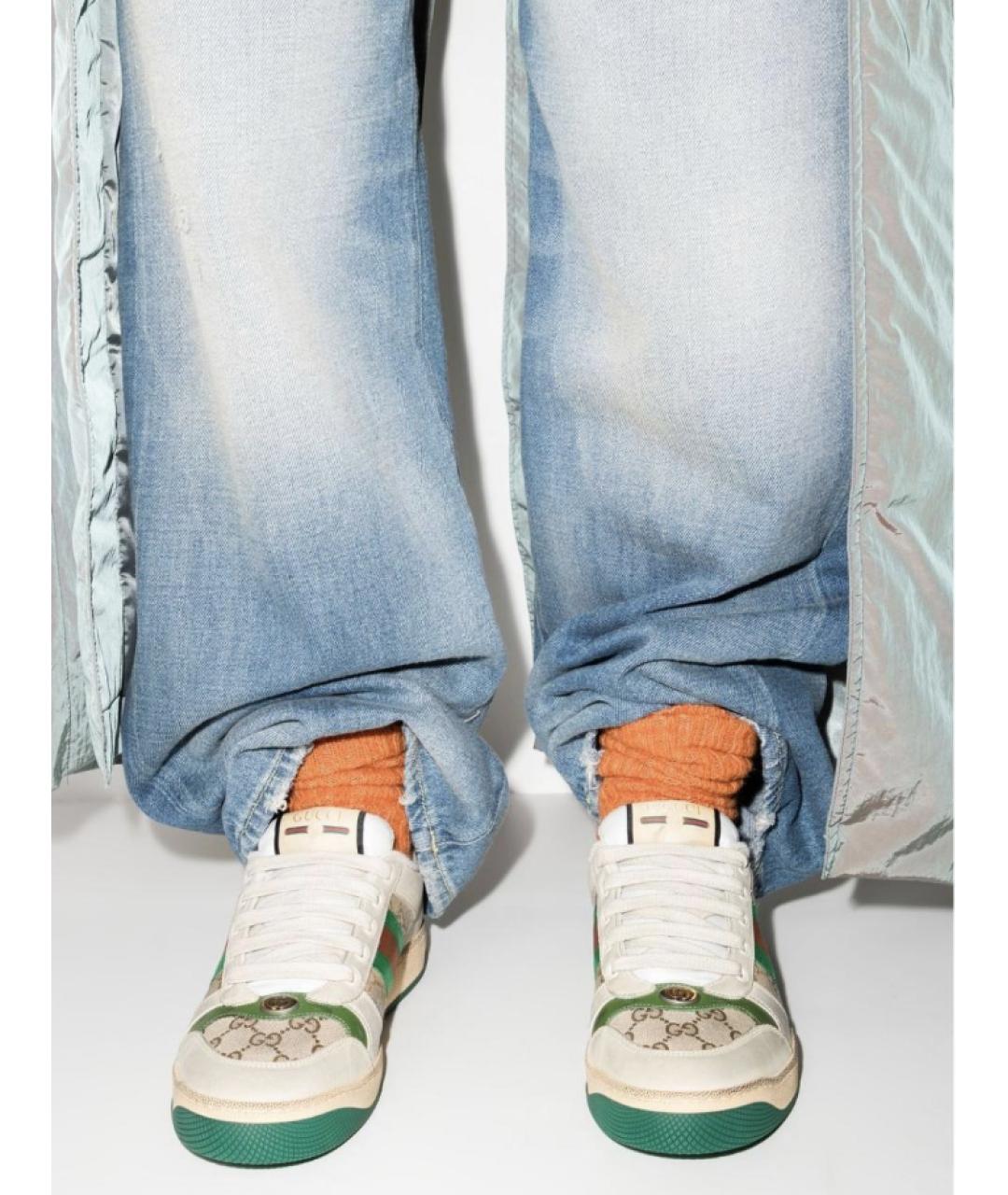 GUCCI Бежевые текстильные кеды, фото 4