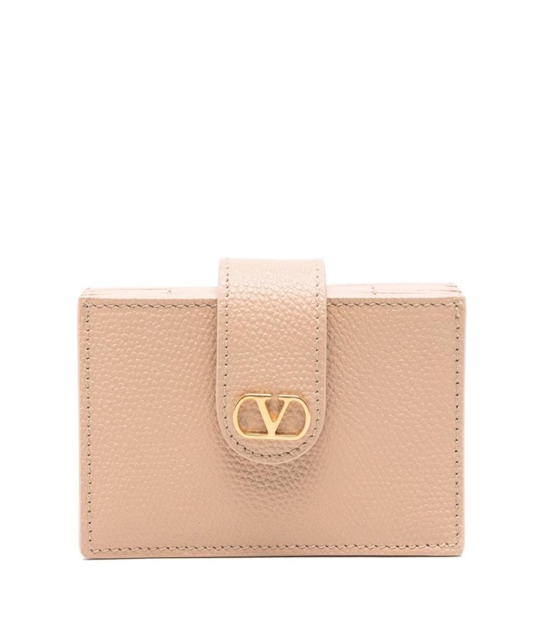 VALENTINO Бежевый кожаный кошелек, фото 1