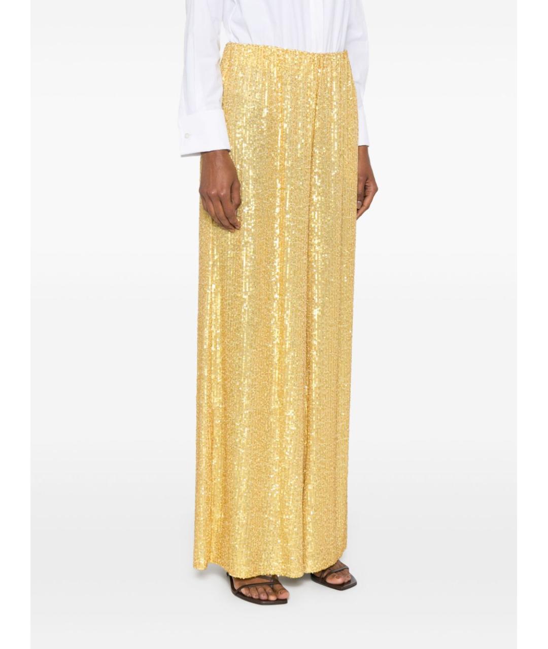 NORMA KAMALI Желтые полиэстеровые прямые брюки, фото 4