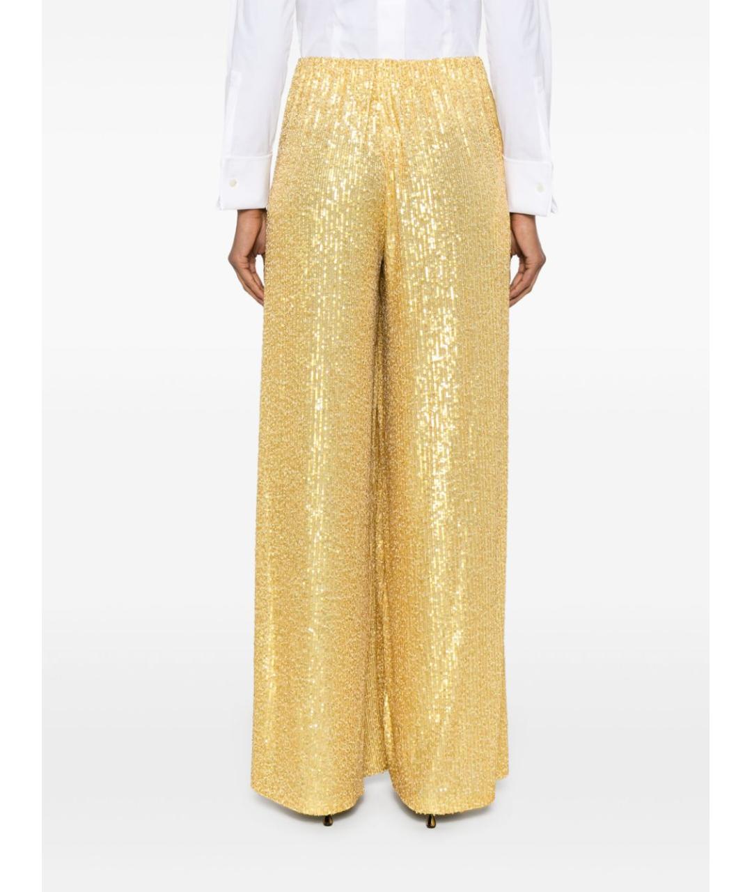 NORMA KAMALI Желтые полиэстеровые прямые брюки, фото 3