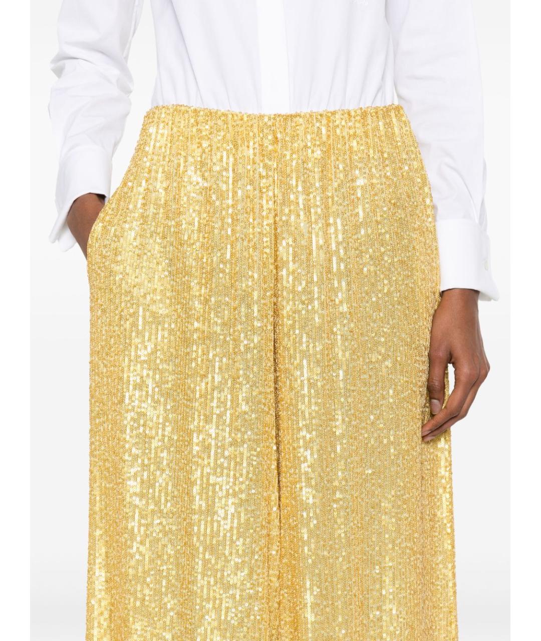 NORMA KAMALI Желтые полиэстеровые прямые брюки, фото 5