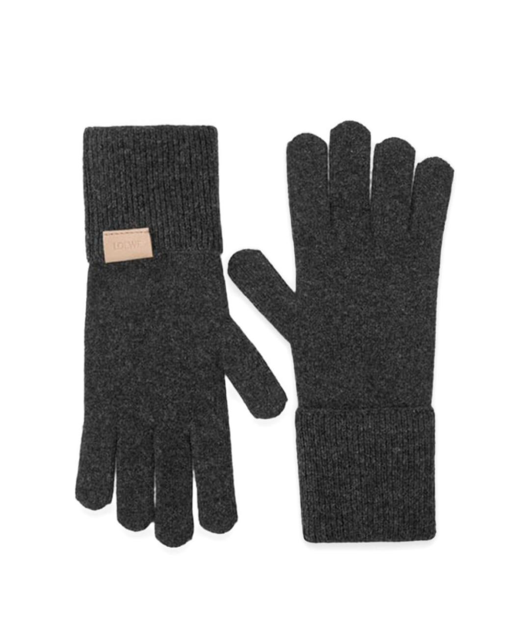 LOEWE Черные кашемировые перчатки, фото 1