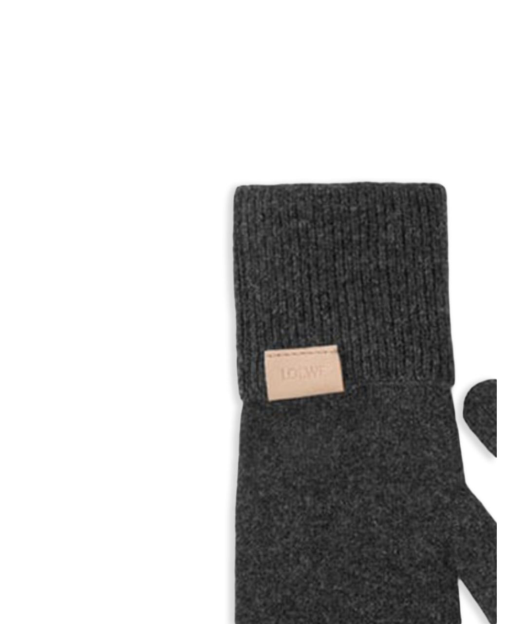LOEWE Черные кашемировые перчатки, фото 2
