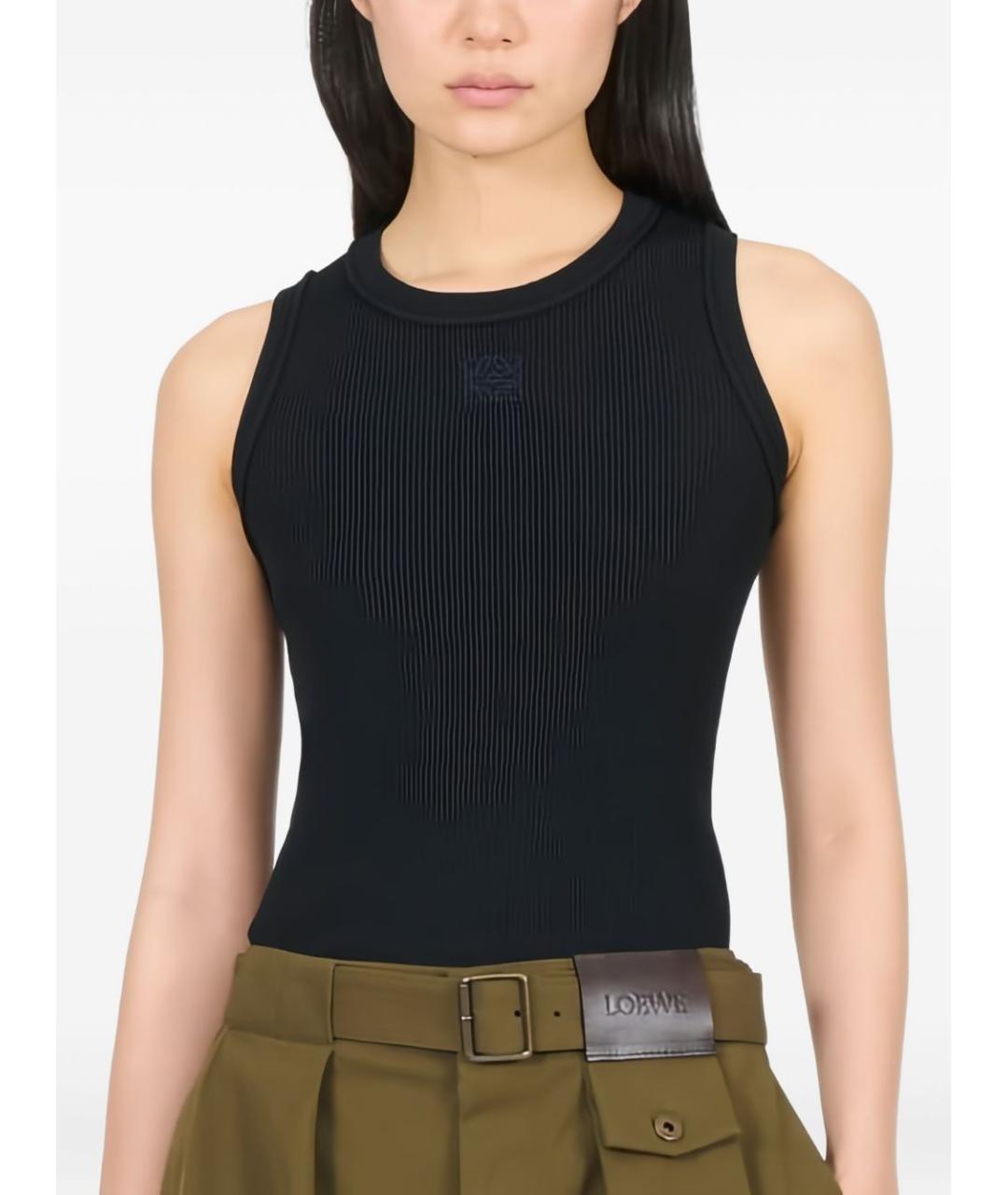 LOEWE Черная хлопковая майка, фото 2