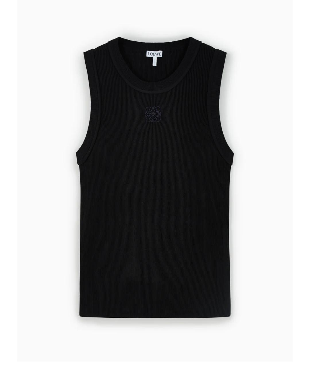 LOEWE Черная хлопковая майка, фото 4