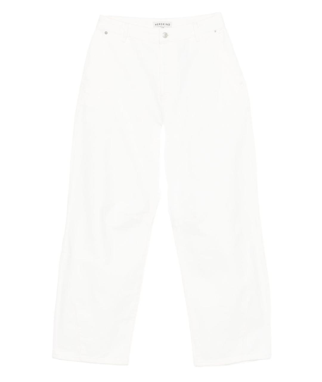 HERSKIND Белые хлопковые прямые джинсы, фото 1