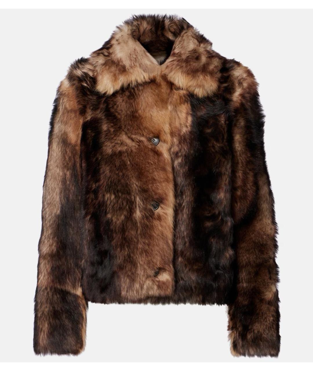 YVES SALOMON Коричневая меховая шуба, фото 5