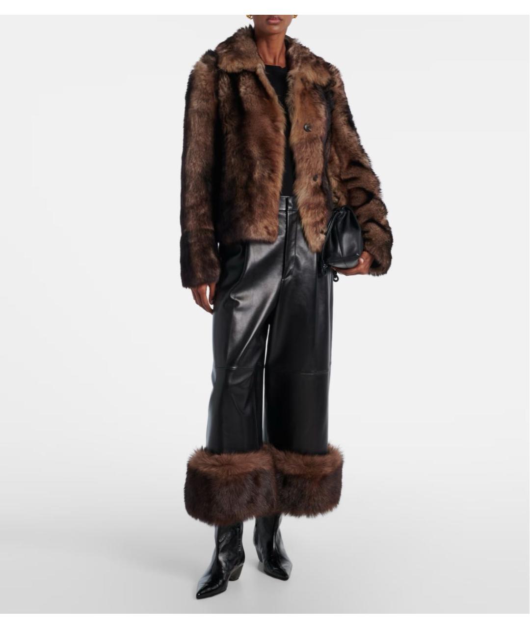 YVES SALOMON Коричневая меховая шуба, фото 2
