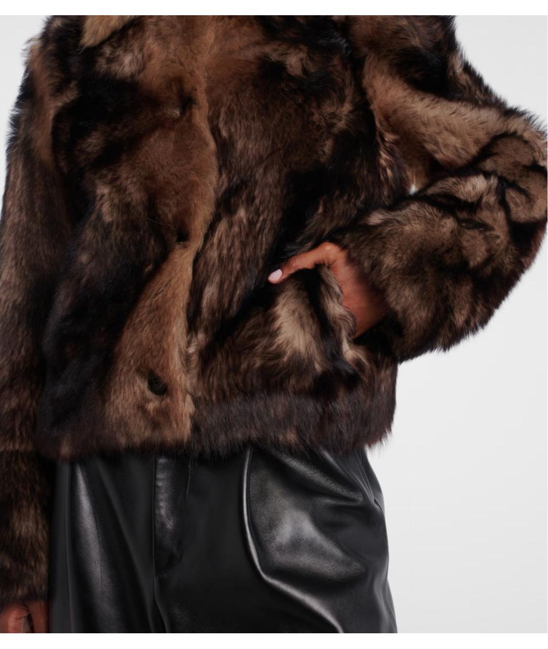 YVES SALOMON Коричневая меховая шуба, фото 4
