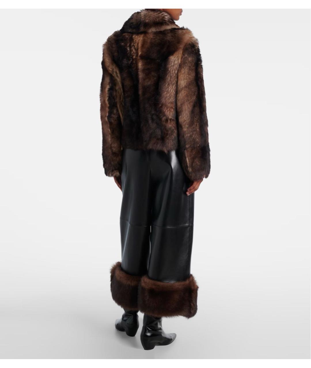 YVES SALOMON Коричневая меховая шуба, фото 3