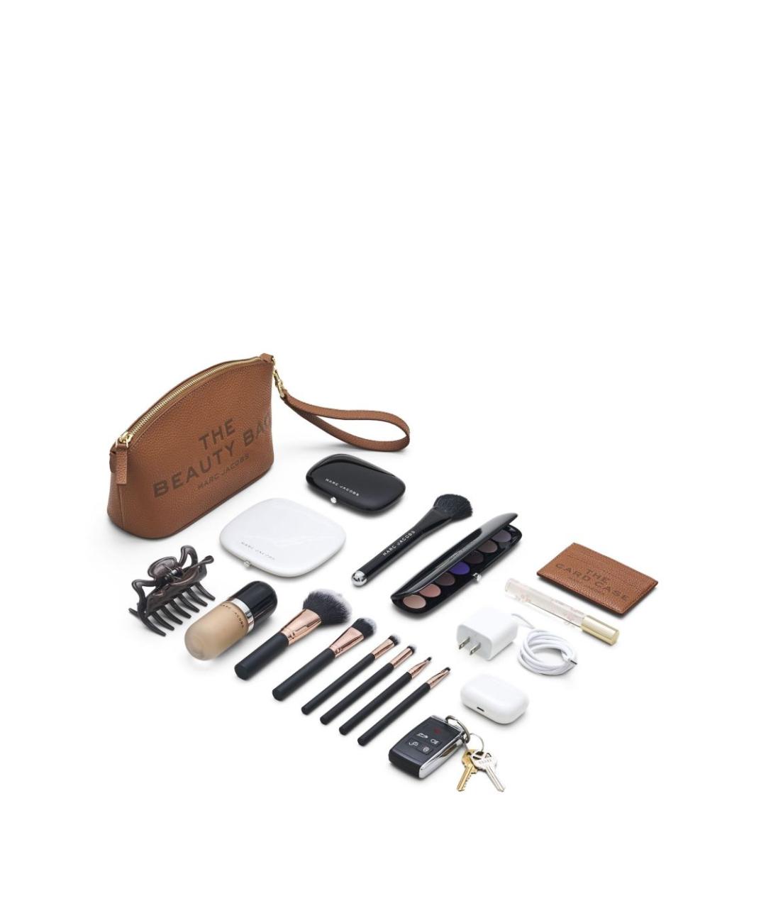 MARC JACOBS Коричневая кожаная косметичка, фото 2