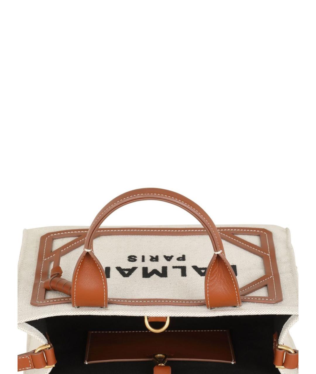 BALMAIN Коричневая хлопковая сумка тоут, фото 5