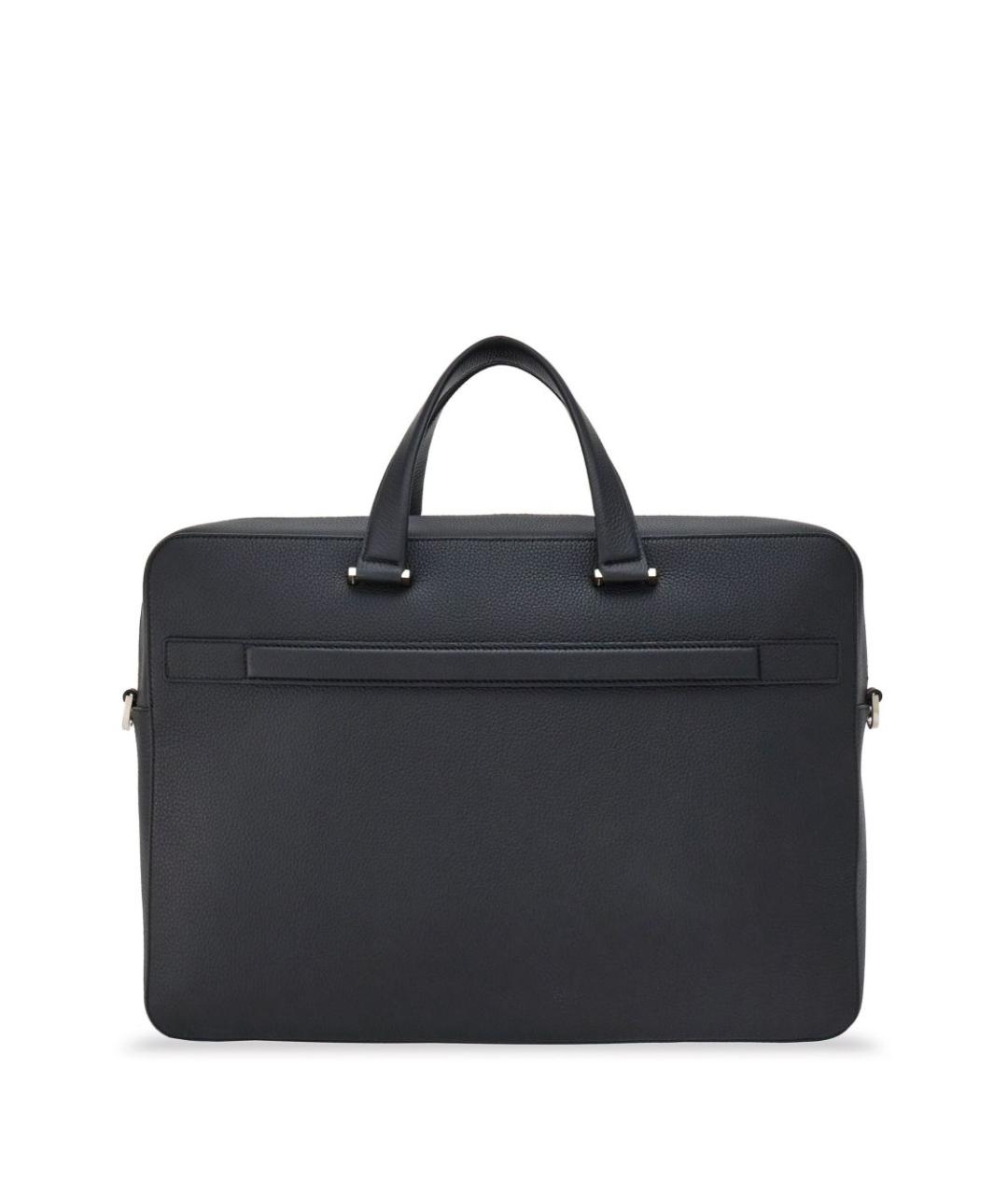 FERRAGAMO Черный кожаный портфель, фото 5