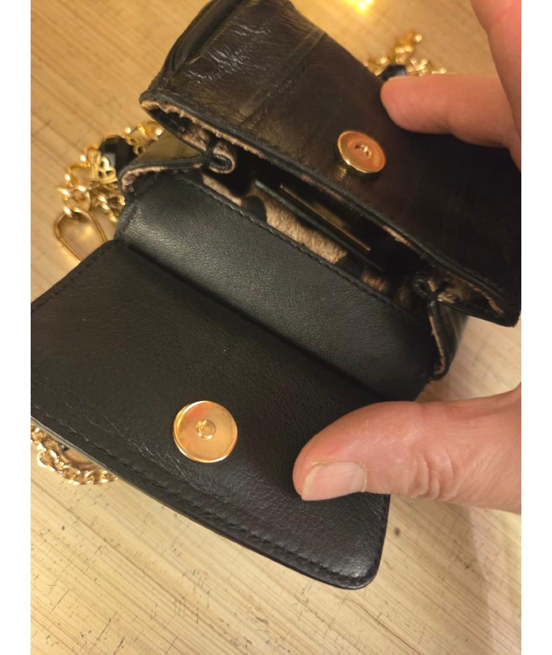 DOLCE&GABBANA Черная кожаная сумка через плечо, фото 3