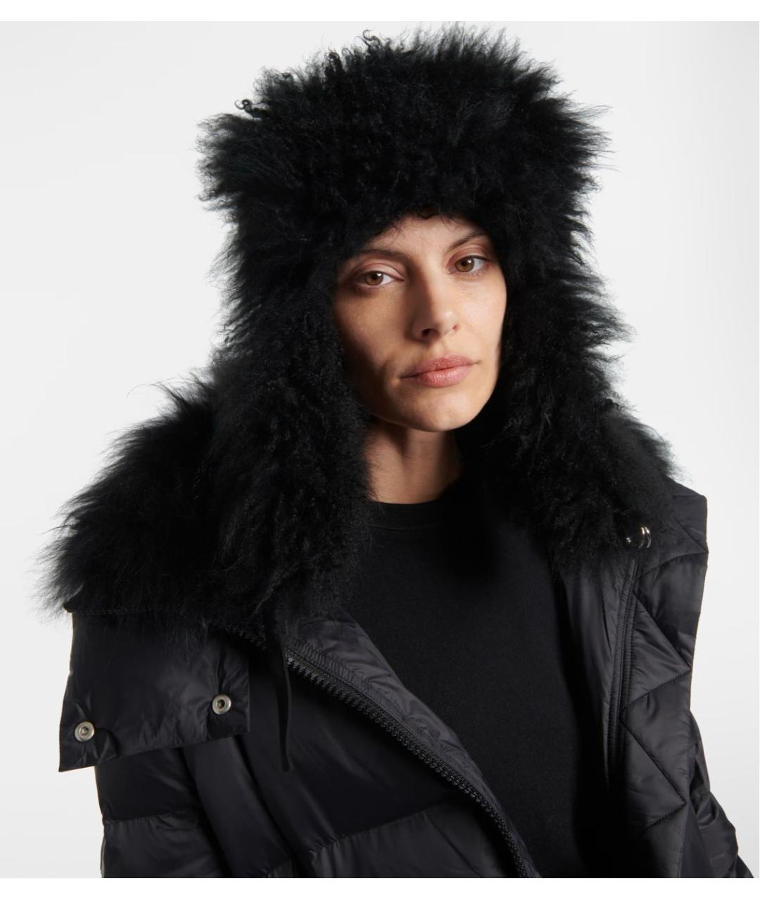 YVES SALOMON Черная шапка, фото 2