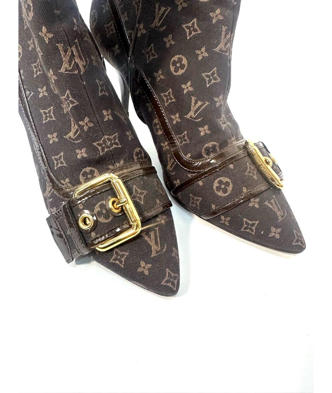 LOUIS VUITTON Коричневые текстильные полусапоги, фото 5