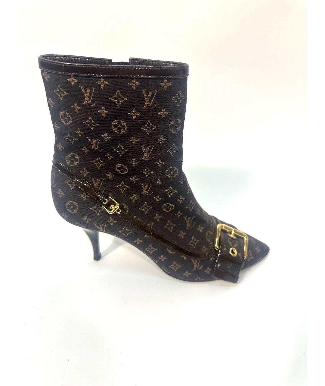 LOUIS VUITTON Коричневые текстильные полусапоги, фото 9