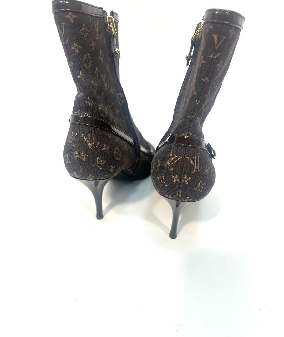 LOUIS VUITTON Коричневые текстильные полусапоги, фото 3