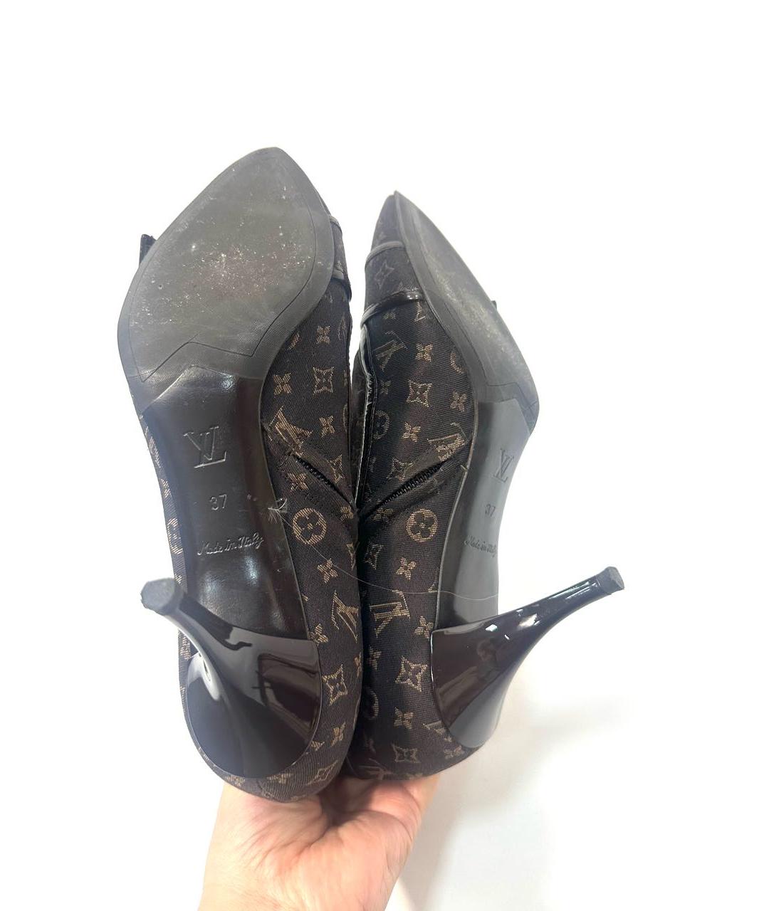 LOUIS VUITTON Коричневые текстильные полусапоги, фото 4