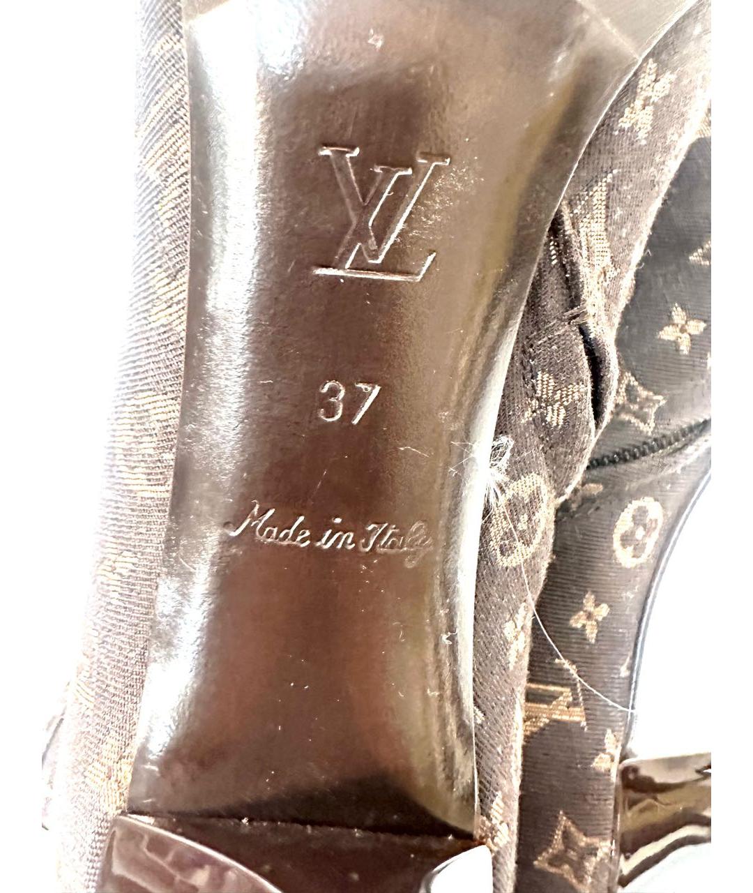 LOUIS VUITTON Коричневые текстильные полусапоги, фото 6