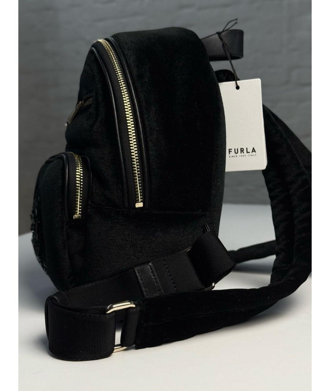 FURLA Черный бархатный рюкзак, фото 7