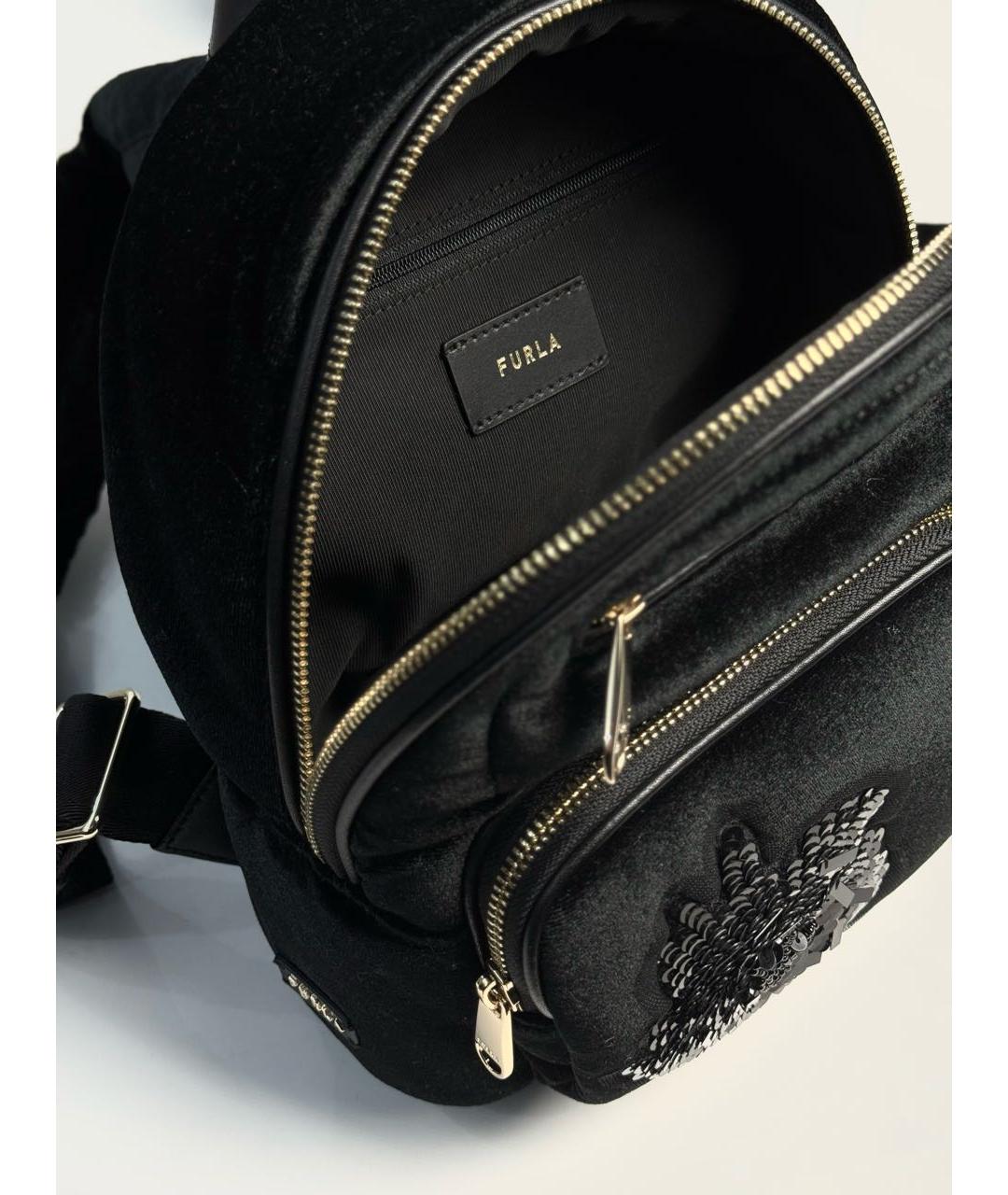 FURLA Черный бархатный рюкзак, фото 6