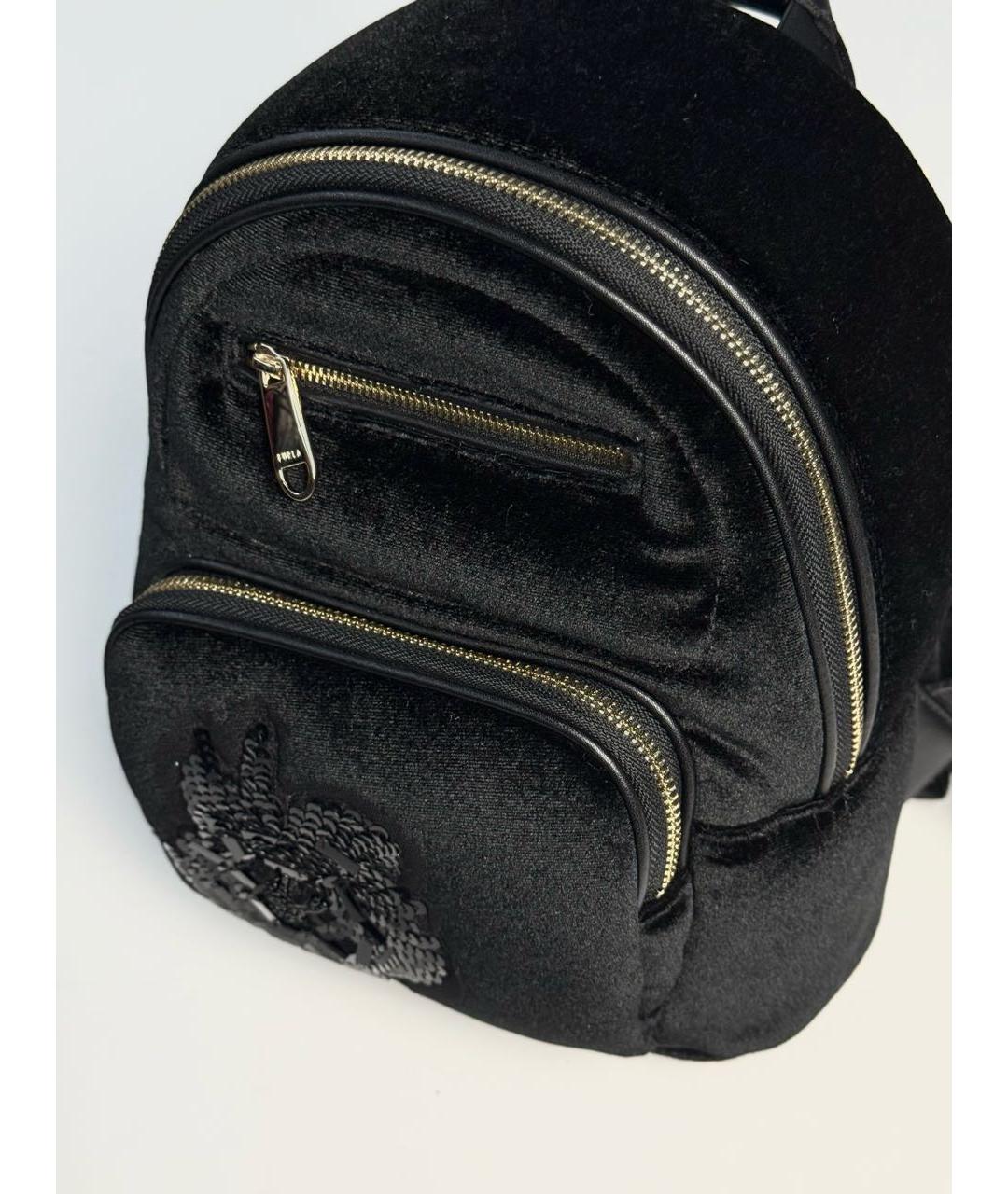 FURLA Черный бархатный рюкзак, фото 2