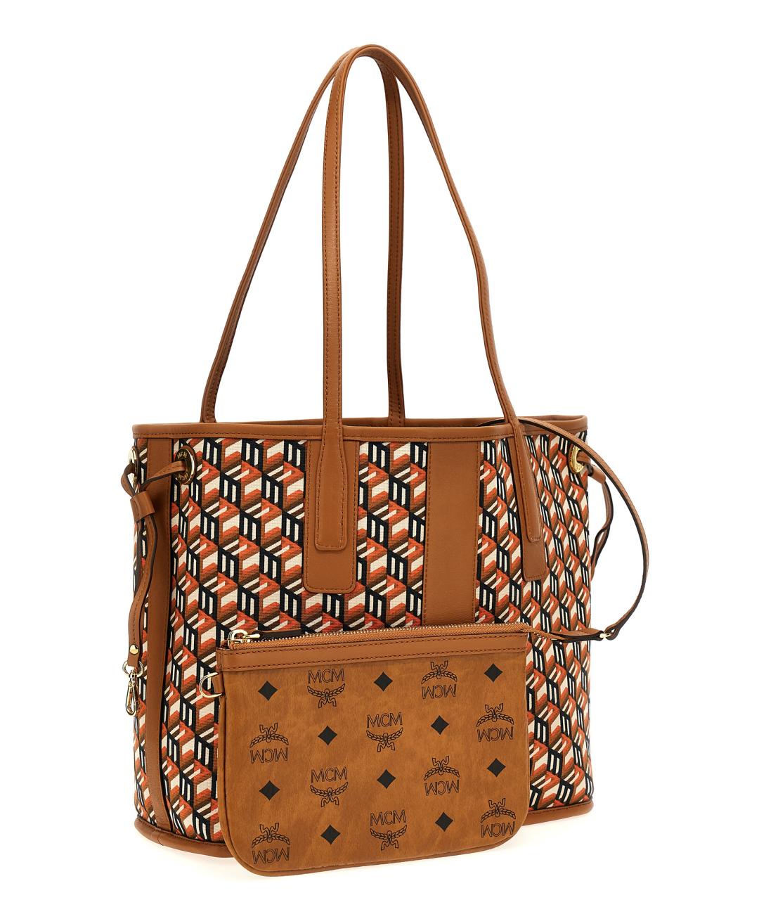 MCM Коричневая сумка тоут из искусственной кожи, фото 2