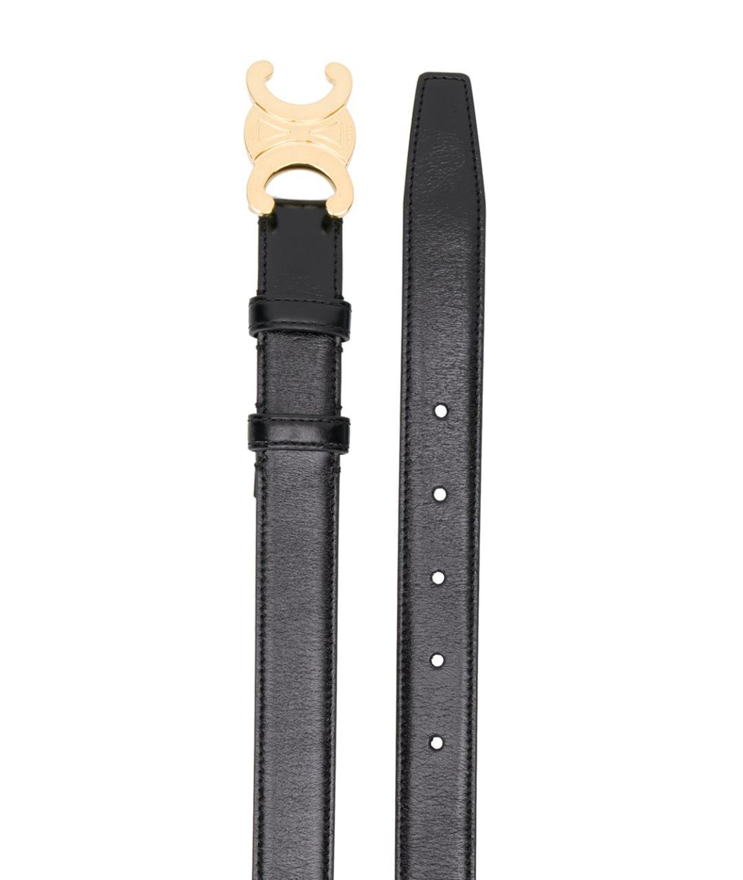 CELINE Черный кожаный ремень, фото 2