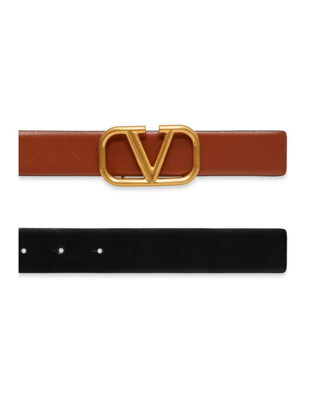 VALENTINO Коричневый кожаный ремень, фото 3