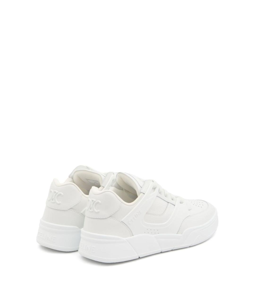 CELINE Белые кожаные низкие кроссовки / кеды, фото 2