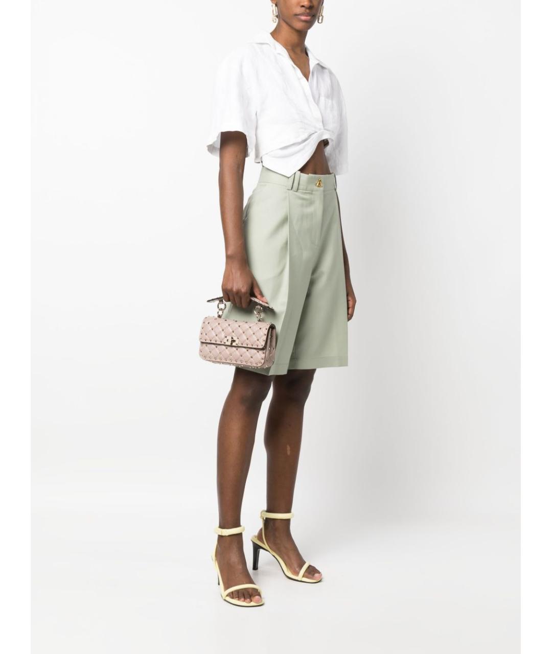 VALENTINO Бежевая кожаная сумка с короткими ручками, фото 3