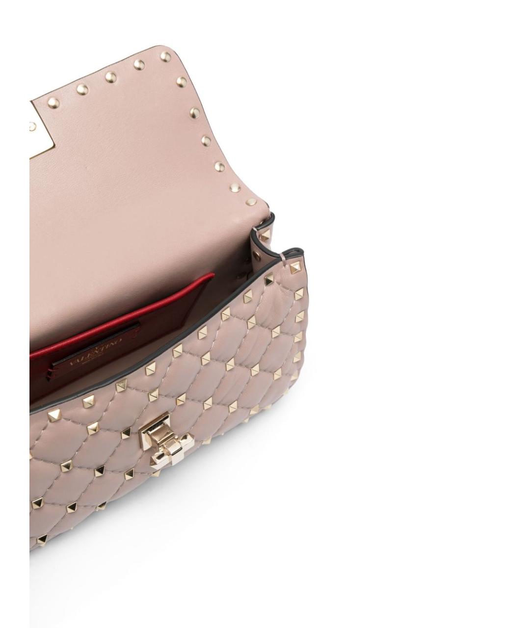 VALENTINO Бежевая кожаная сумка с короткими ручками, фото 2