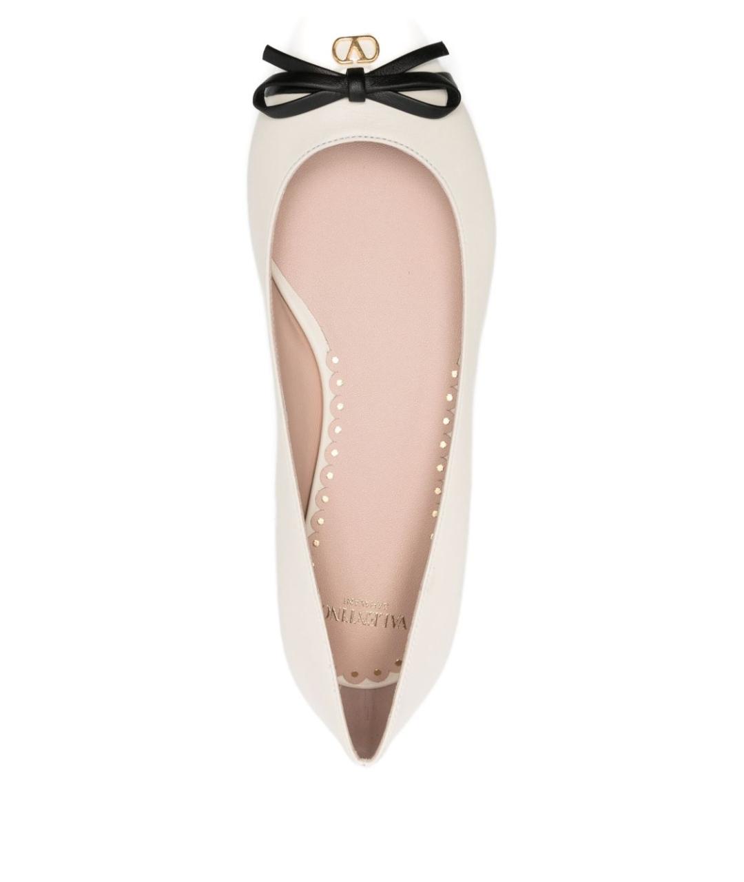 VALENTINO Бежевые кожаные балетки, фото 4