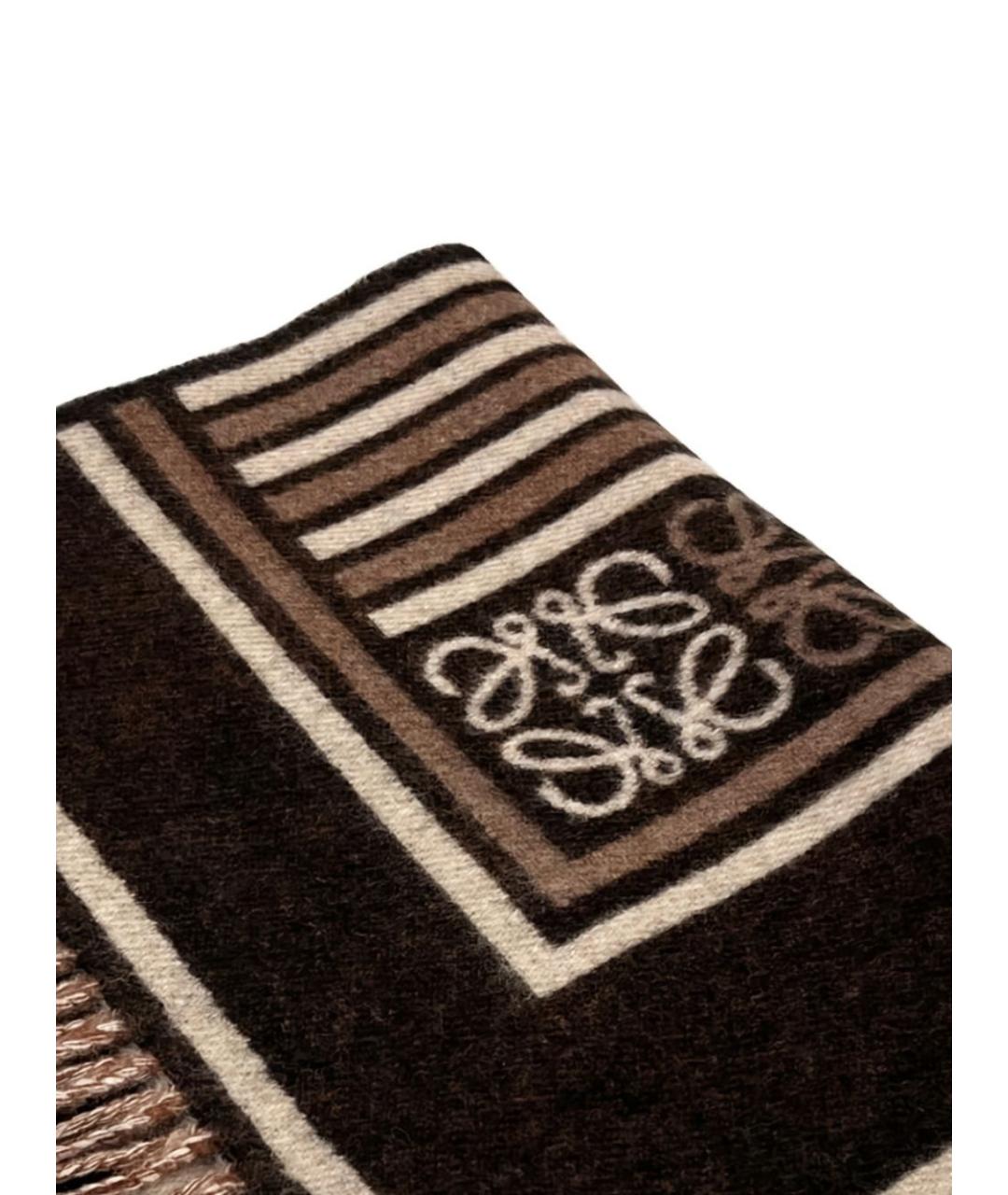 LOEWE Коричневый кашемировый шарф, фото 2