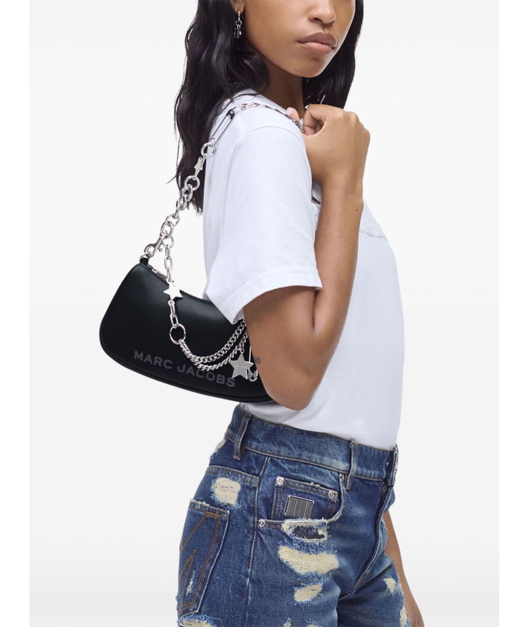 MARC JACOBS Черная кожаная сумка через плечо, фото 4