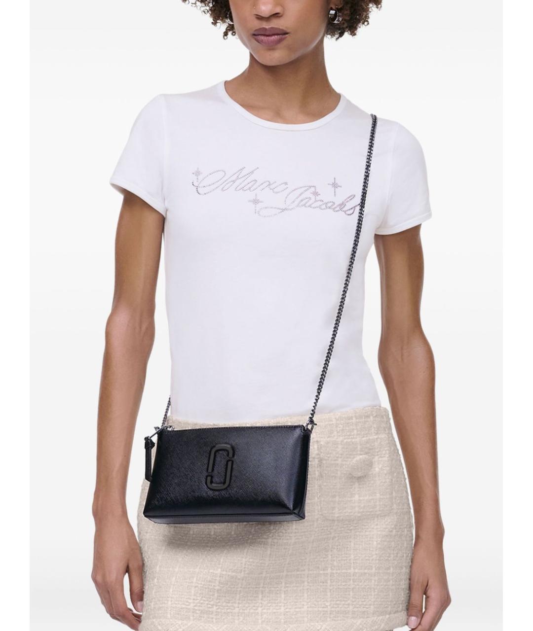 MARC JACOBS Черная кожаная сумка с короткими ручками, фото 4