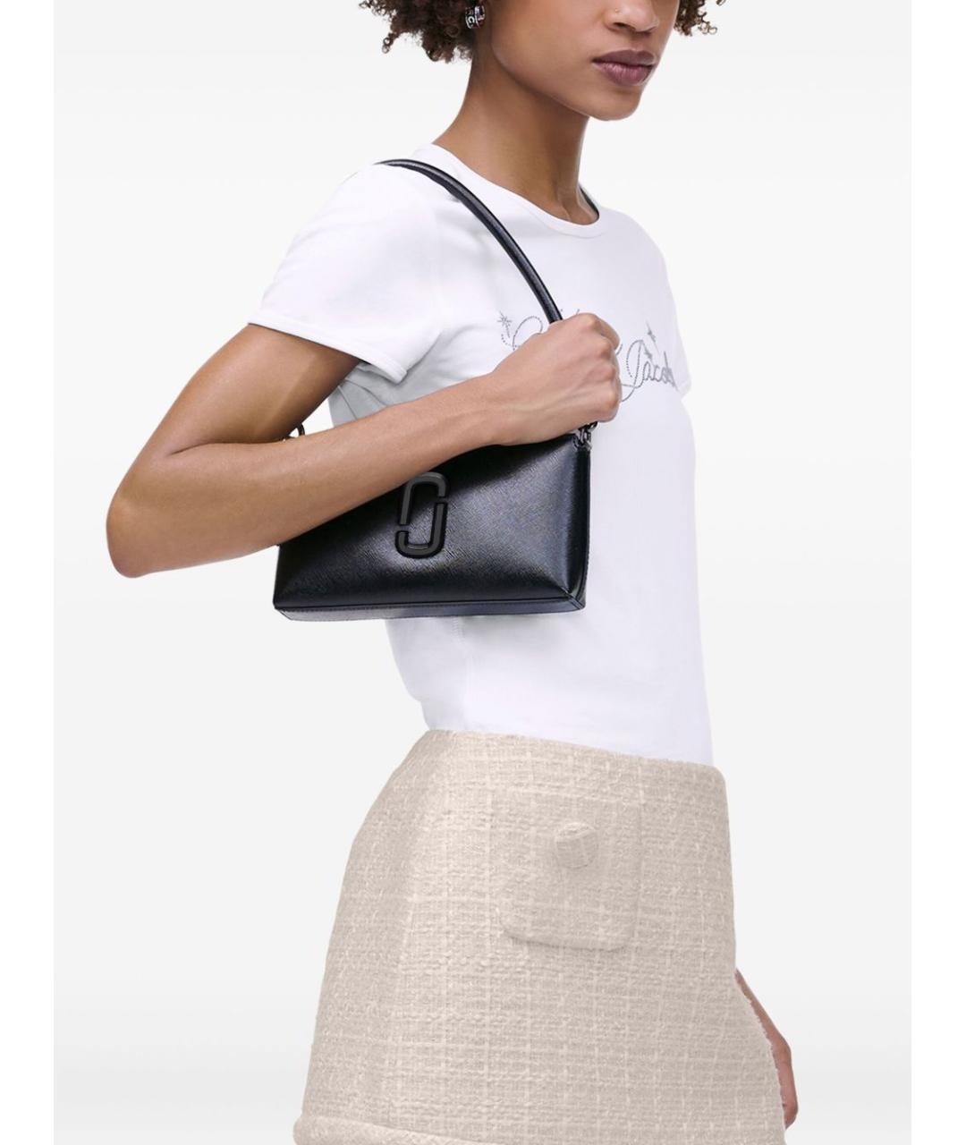 MARC JACOBS Черная кожаная сумка с короткими ручками, фото 2