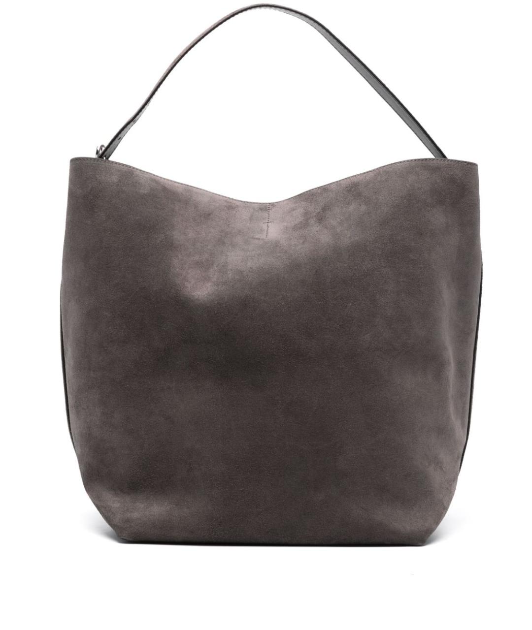 TOTEME Серая замшевая сумка тоут, фото 1