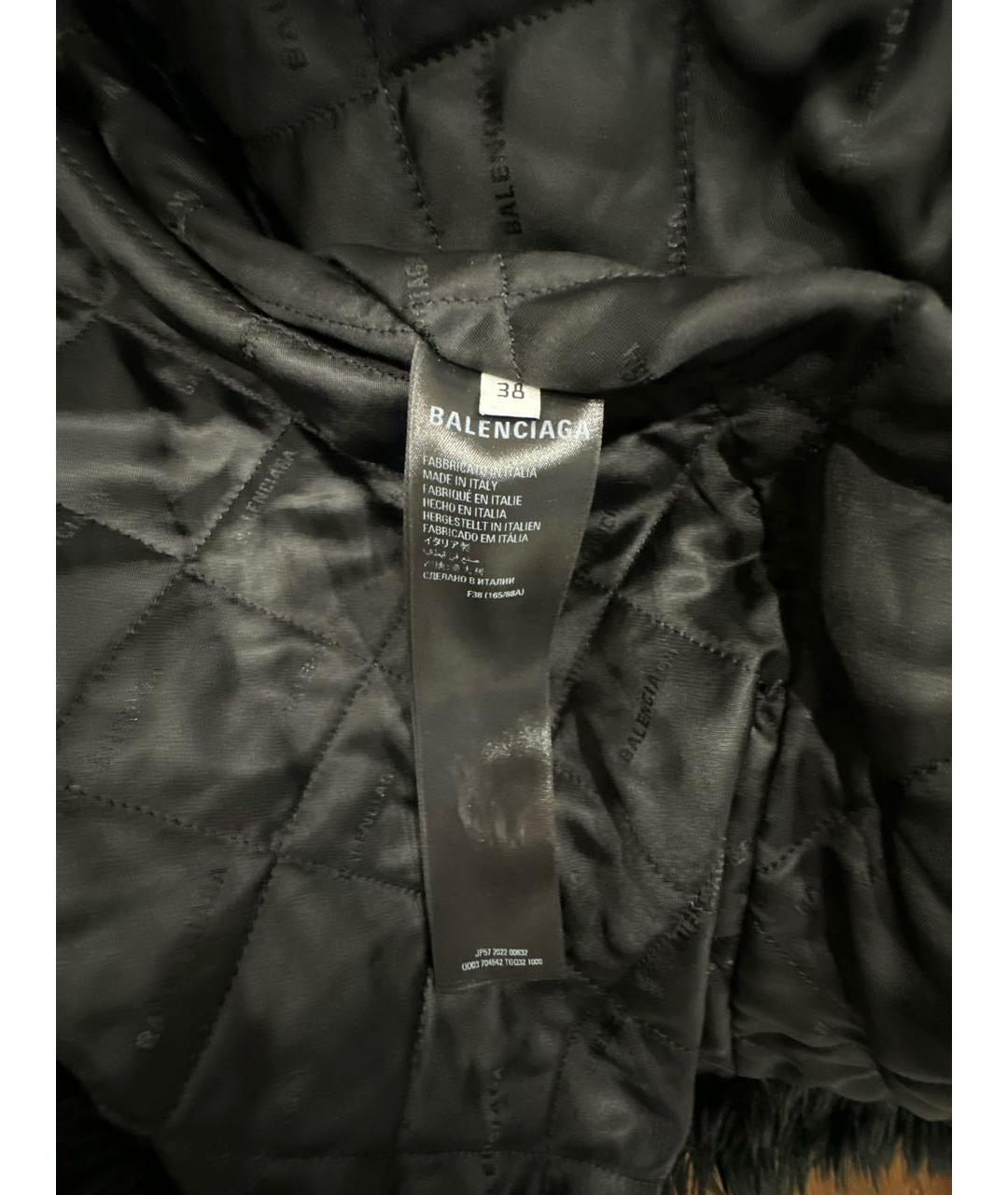 BALENCIAGA Черная полиэстеровая шуба, фото 3