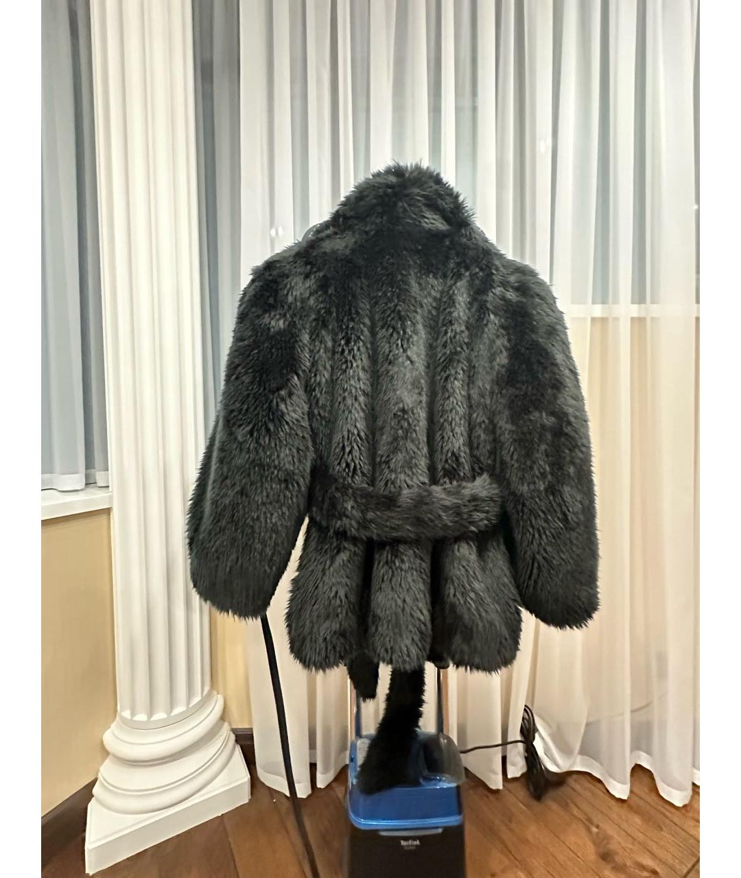 BALENCIAGA Черная полиэстеровая шуба, фото 2