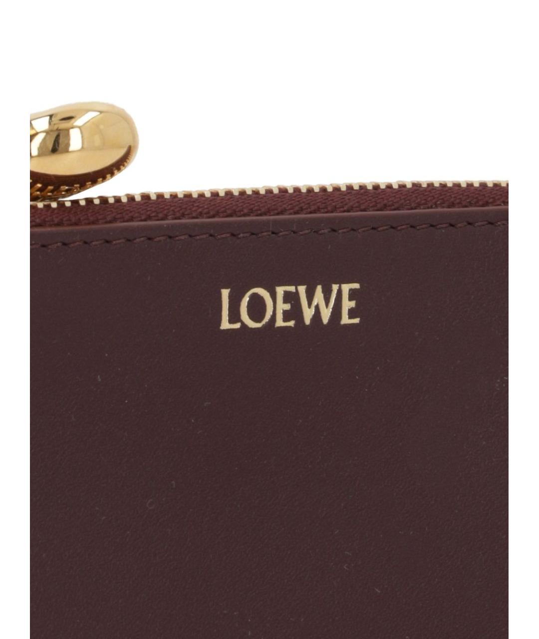 LOEWE Бордовый кожаный кошелек, фото 2