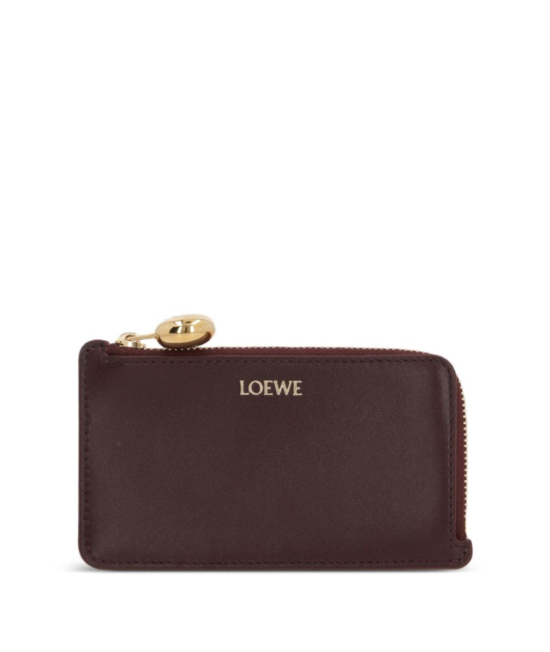 LOEWE Бордовый кожаный кошелек, фото 1
