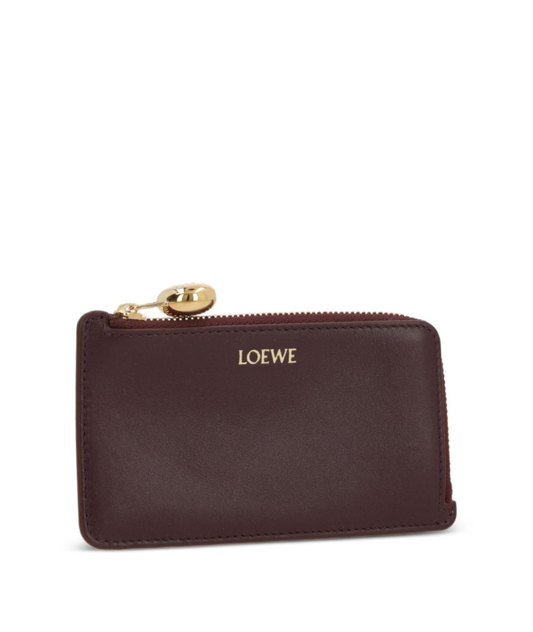 LOEWE Бордовый кожаный кошелек, фото 3