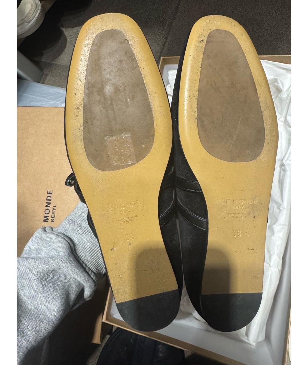 LE MONDE BERYL Черные бархатные балетки, фото 6